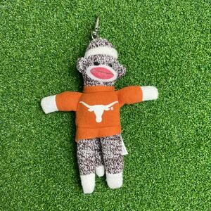 Texas Longhorns Plushland NCAA Football Sock Monkey Clip On Keychain